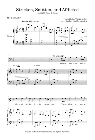 Stricken, Smitten, and Afflicted (arr. Rachel Steffensmeier)
