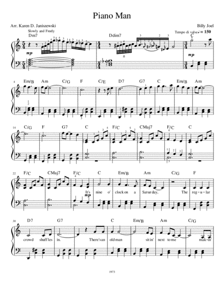 Piano Man (arr. Karen D. Janiszewski)
