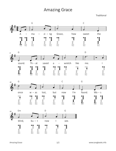 Amazing Grace (arr. songbooks.info)