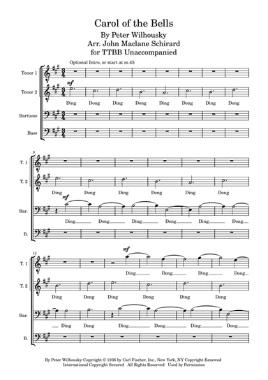 Carol Of The Bells (arr. John Maclane Schirard)