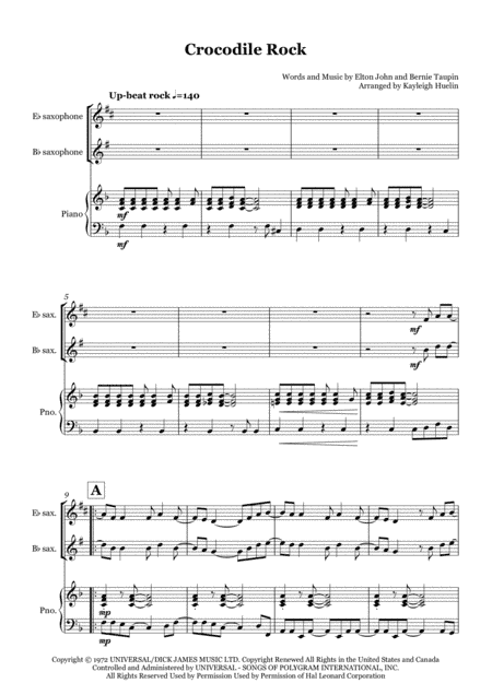 Crocodile Rock (arr. Kayleigh Huelin)