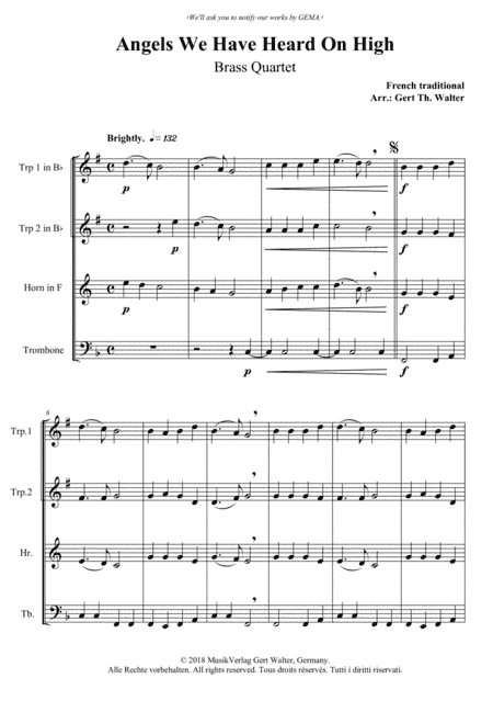 Angels We Have Heard On High (arr. Gert Th. Walter)