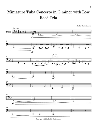 Miniature Tuba Concerto in G Minor