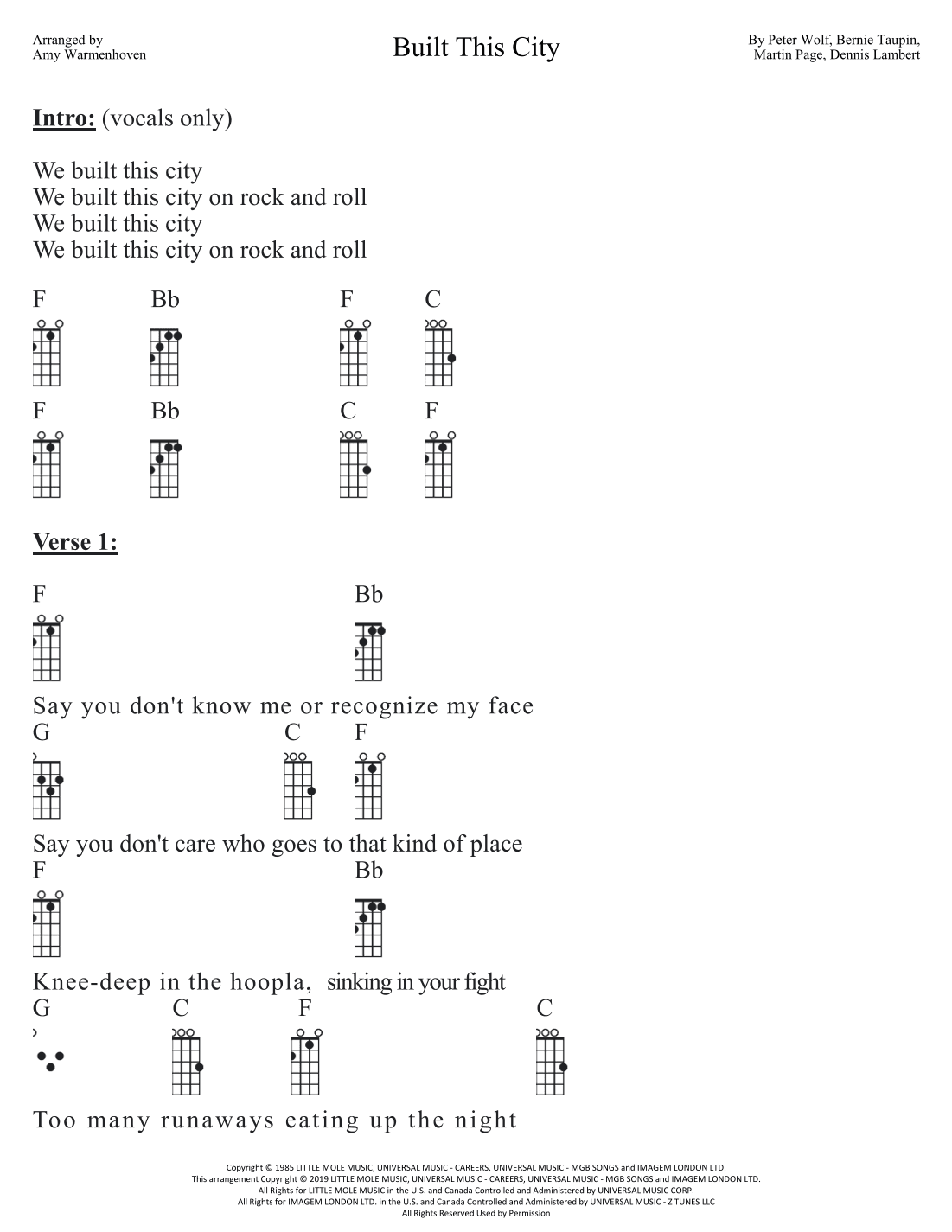 We Built This City (arr. Amy Warmenhoven)