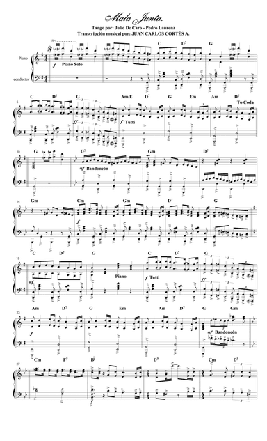 Mala junta. Tango por: Julio De Caro y Pedro Laurenz (arr. Juan Carlos Cortés A.)