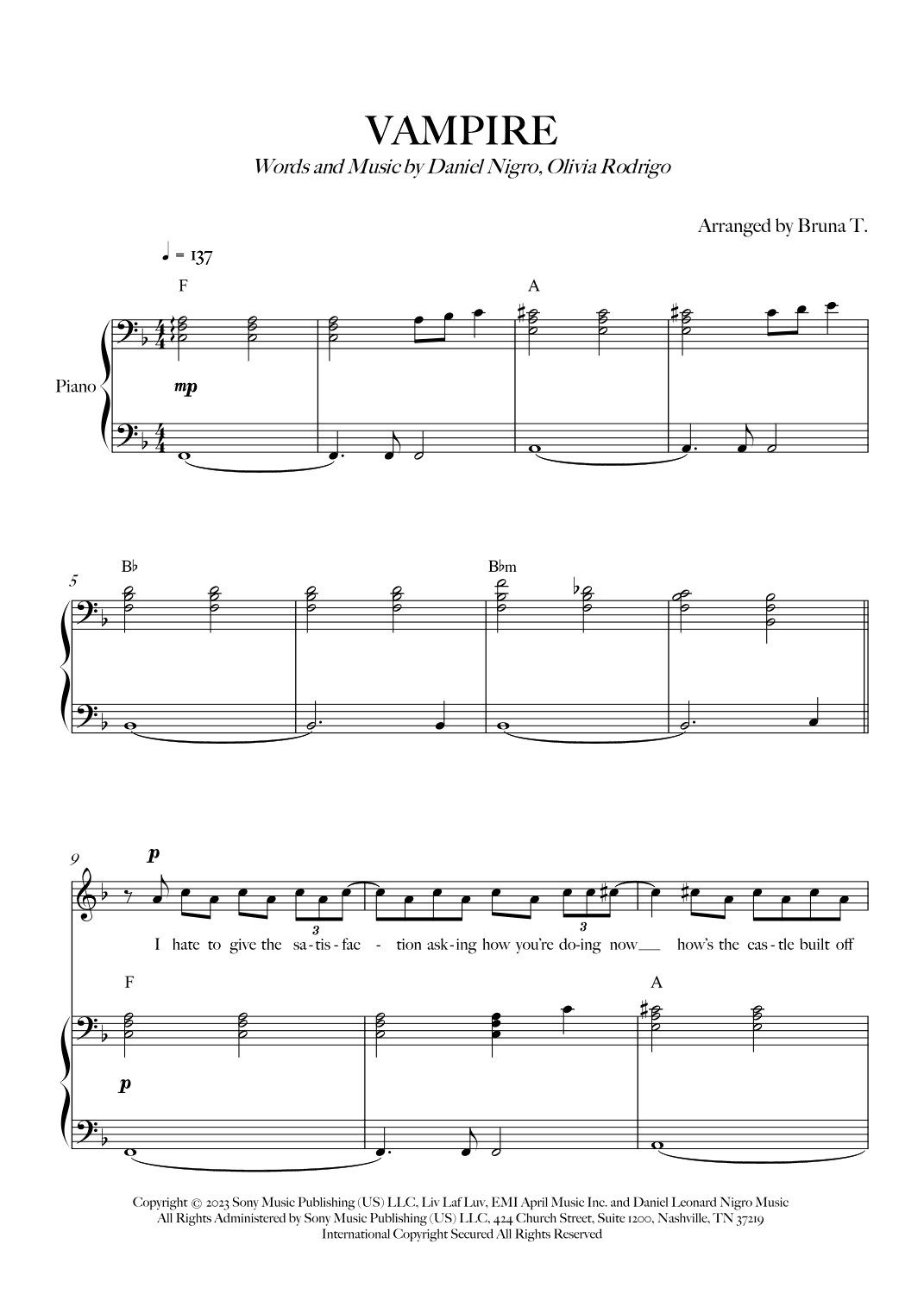 Vampire (arr. Bruna T.)