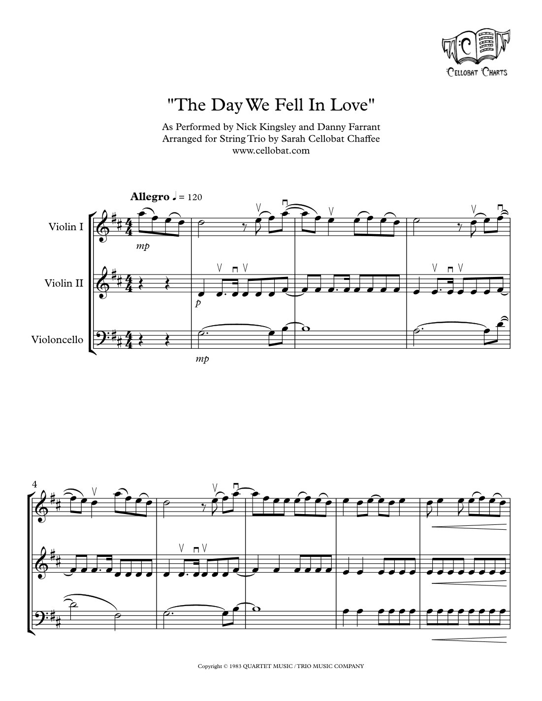 The Day We Fell In Love (arr. Sarah Cellobat Chaffee)