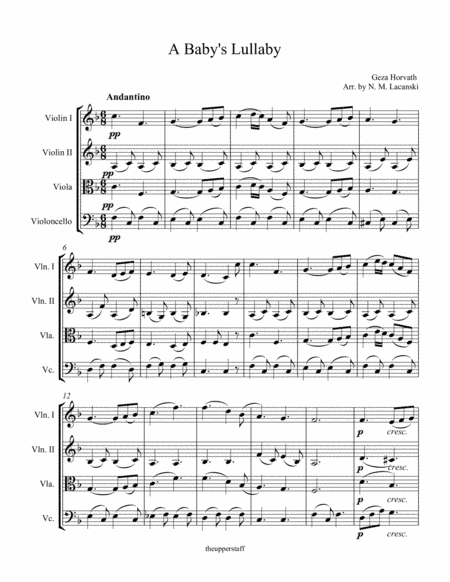 A Baby's Lullaby (arr. Nick Lacanski)