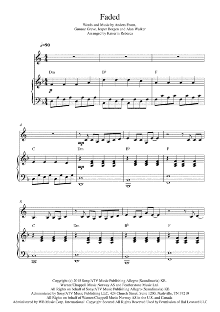 Faded (arr. Kaiserin Rebecca)
