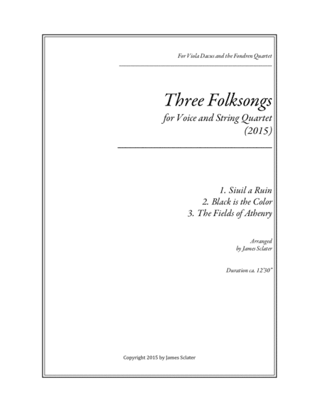 Three Folksongs (arr. James Sclater)