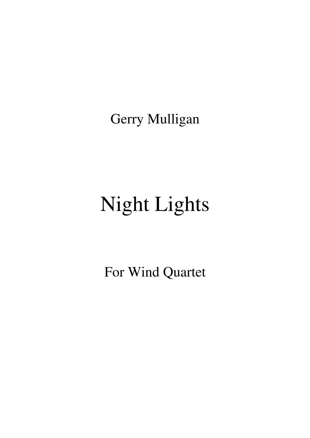 The Lonely Night (night Lights) (arr. Alex Tinlin)