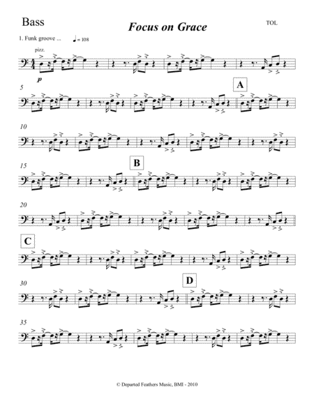 Focus on Grace ... A concerto for jazz saxophone and orchestra (2010) Double Bass part