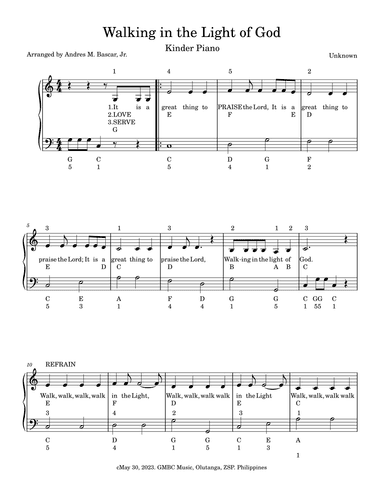 Walking in the Light of God (arr. Andres M. Bascar, Jr.)