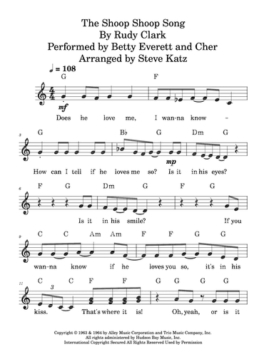 The Shoop Shoop Song (it's In His Kiss) (arr. Steve Katz)