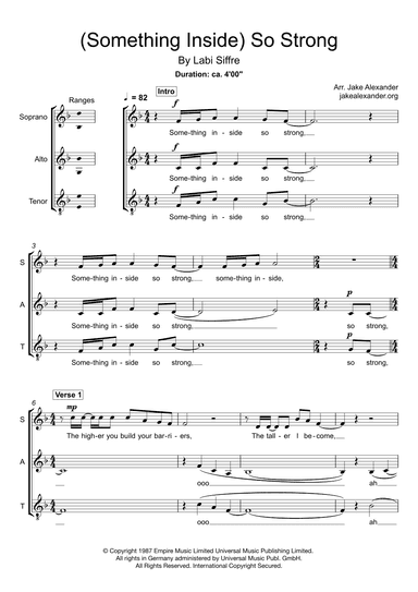 (something Inside) So Strong (arr. Jake Alexander)