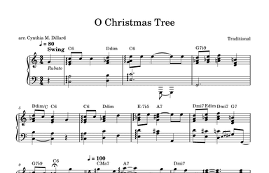O Christmas Tree - Jazz & Stride piano, intermediate level (arr. Cynthia Marie Dillard)