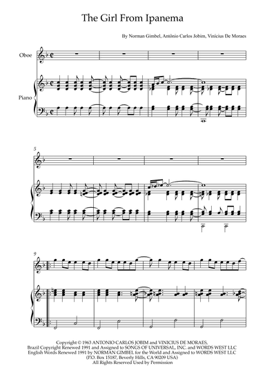 The Girl From Ipanema (garôta De Ipanema) (arr. Karen Gueiros)