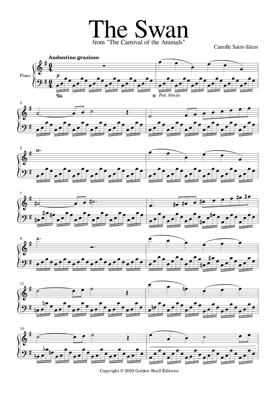 The Swan (arr. Golden Skull Editions)