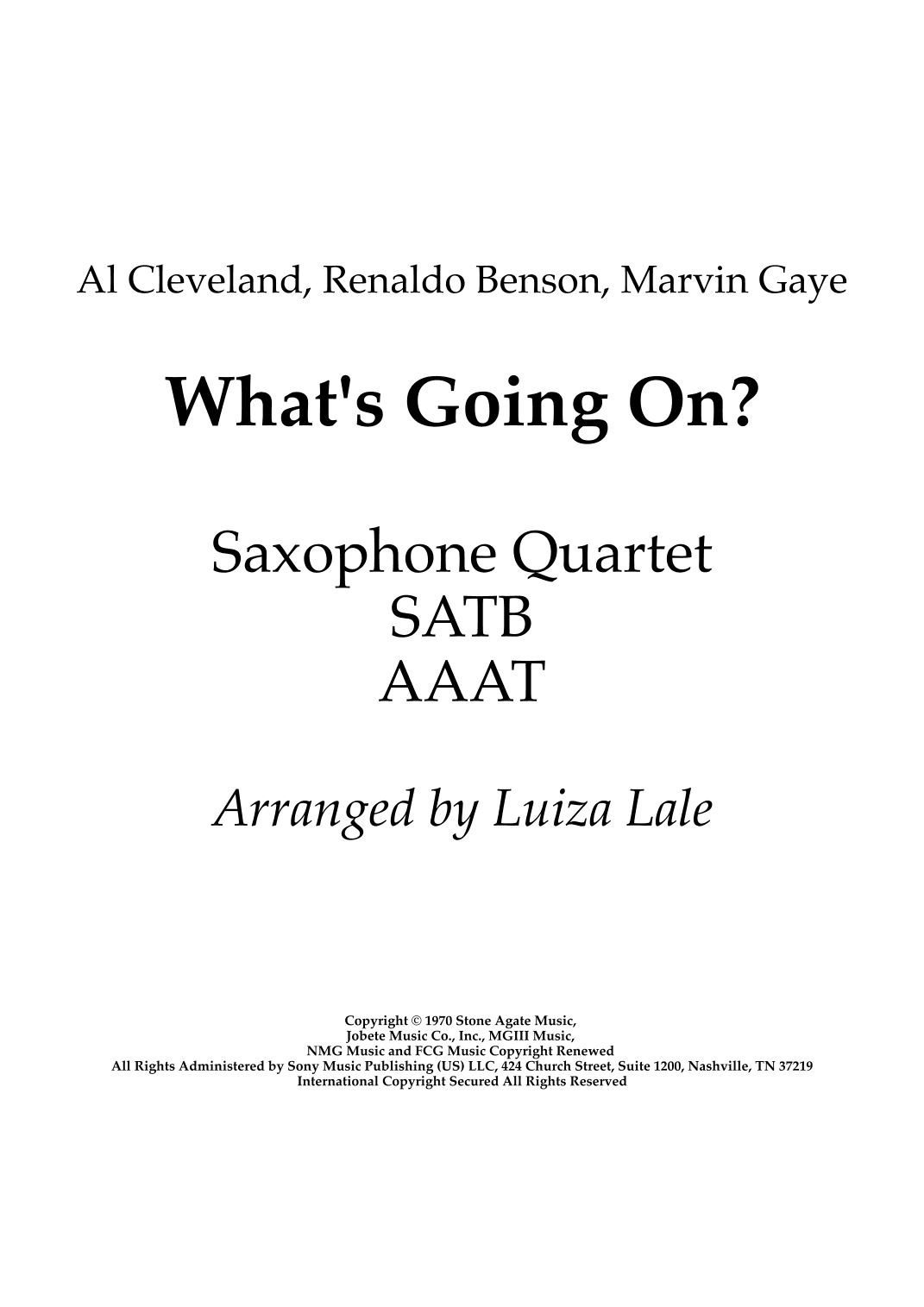 What's Going On (arr. Luiza Lale)