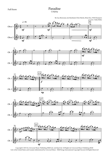 Paradise (arr. Fabio Britto)