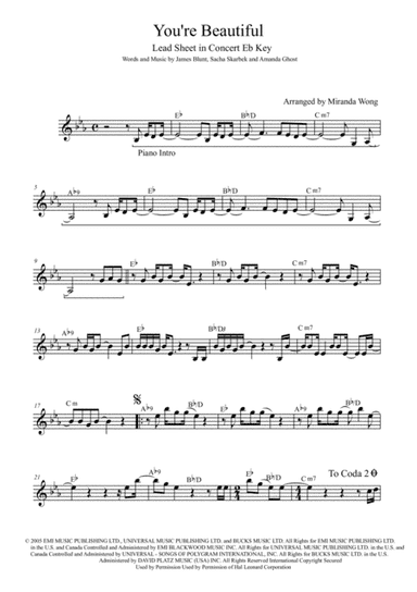 You're Beautiful (arr. Miranda Wong)