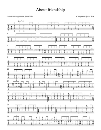 About friendship (arr. John Trie)