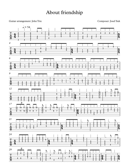 About friendship (arr. John Trie)