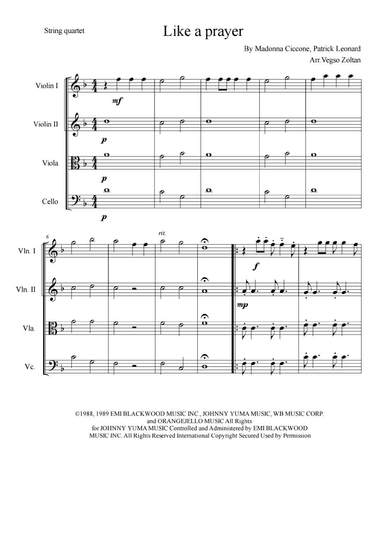 Like A Prayer (arr. Vegso Zoltan)