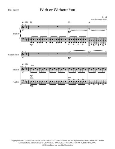 With Or Without You (arr. Fernando Britto)