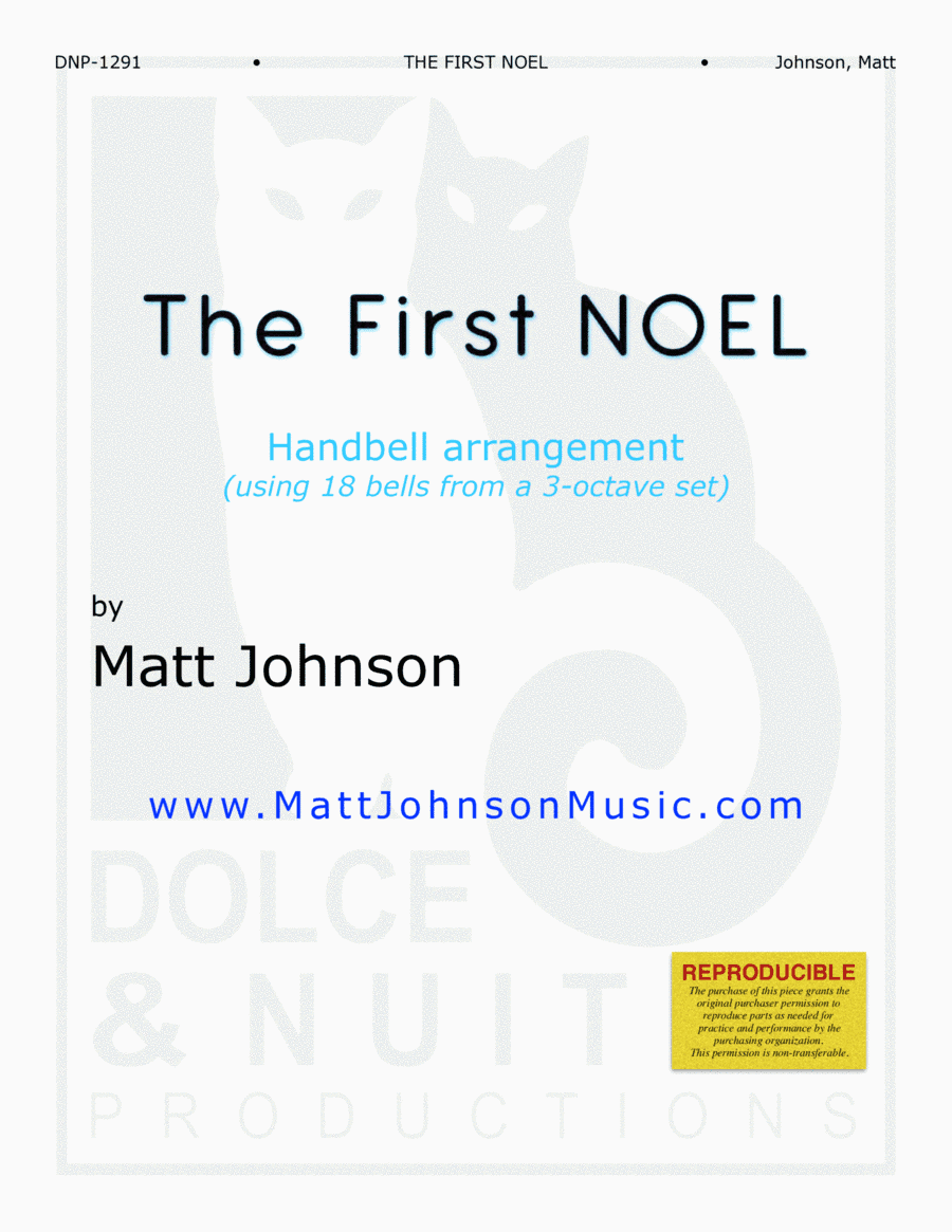 The First Noel-Handbells, with piano accompaniment - REPRODUCIBLE (arr. Matt Johnson)