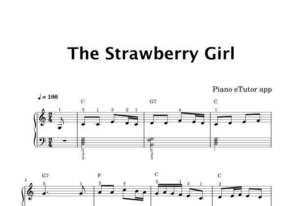 The Strawberry Girl (folk song) - piano (arr. Piano eTutor app)