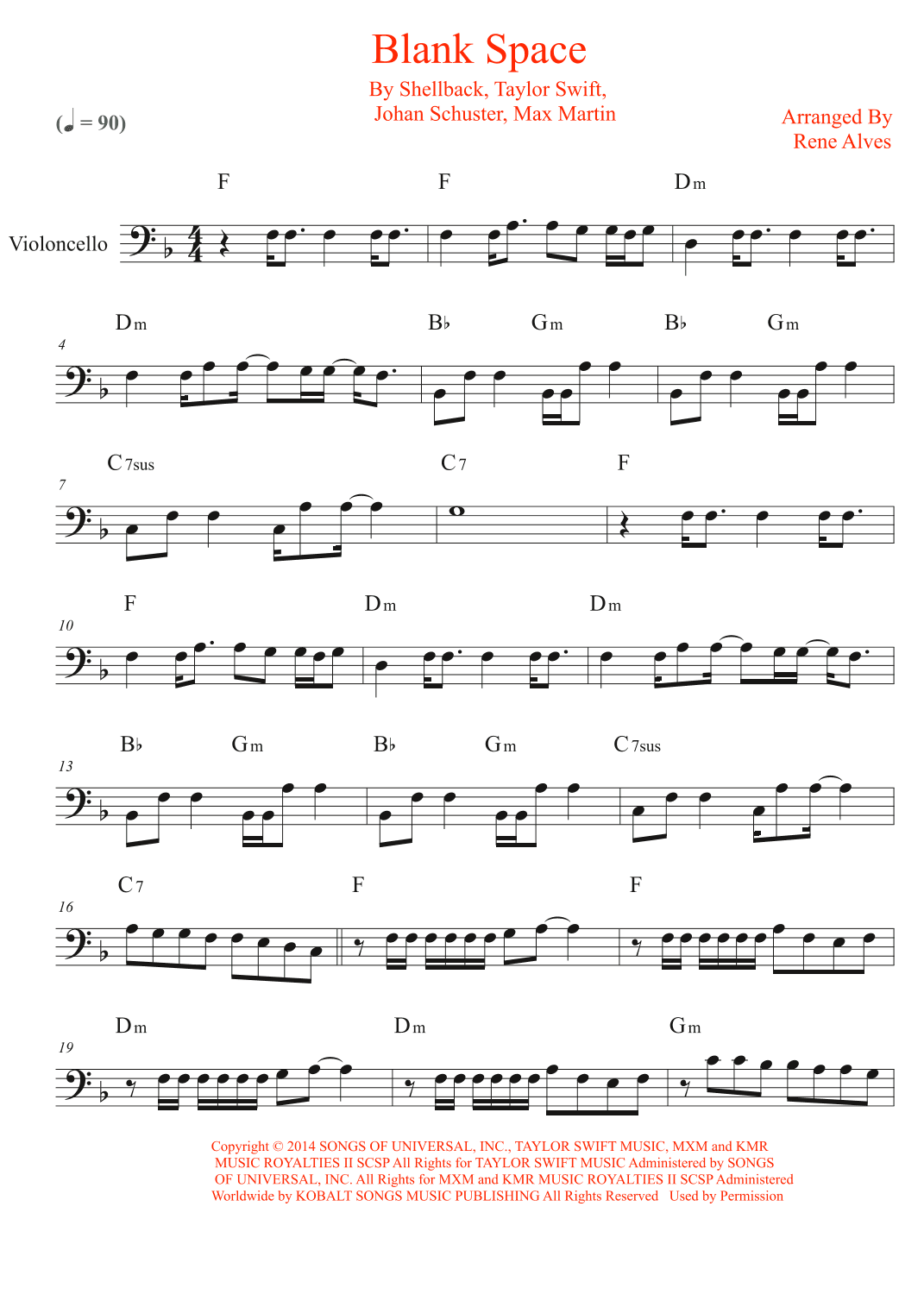 Blank Space (arr. Rene Alves)