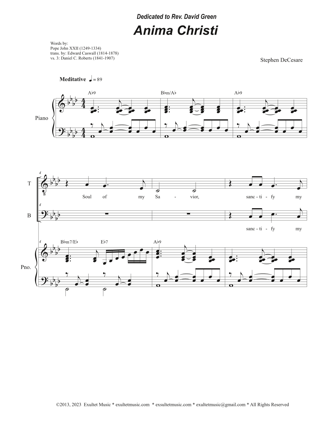Anima Christi (2-part choir - (TB)