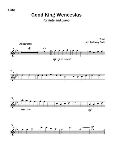 Good King Wenceslas - Flute and Piano (arr. Anthony Gath)