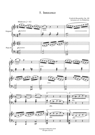 5. Innocence 25 Progressive Studies Opus 100 for 2 pianos by Friedrich Burgmüller (arr. Philip Kim)