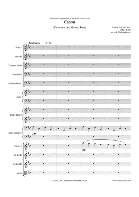 Pachelbel's Canon - Mixed Ensemble (arr. Anne L Christopherson)