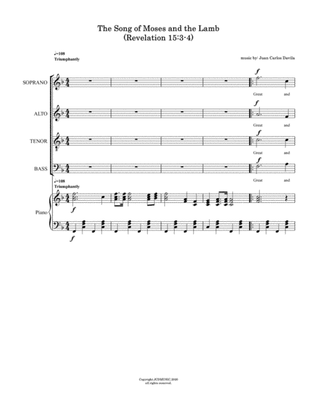 The Song of Moses and the Lamb (Revelation 15:3-4)