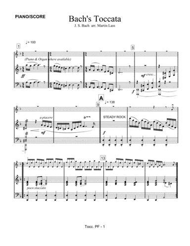 Bach's Toccata (arr. Martin Allan Lass)