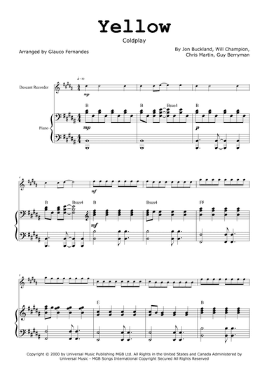 Yellow (arr. Glauco Fernandes)