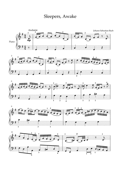 Bach - Sleeper awake (easy piano arrangement) (arr. MPS)
