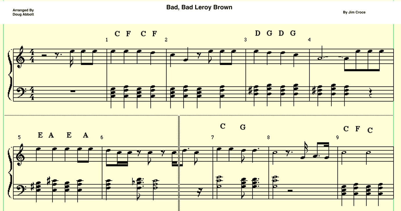 Bad, Bad Leroy Brown (arr. Doug Abbott)