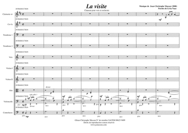 La visite --- Orchestral score with full parts --- Voice and piano part --- JCM 2008