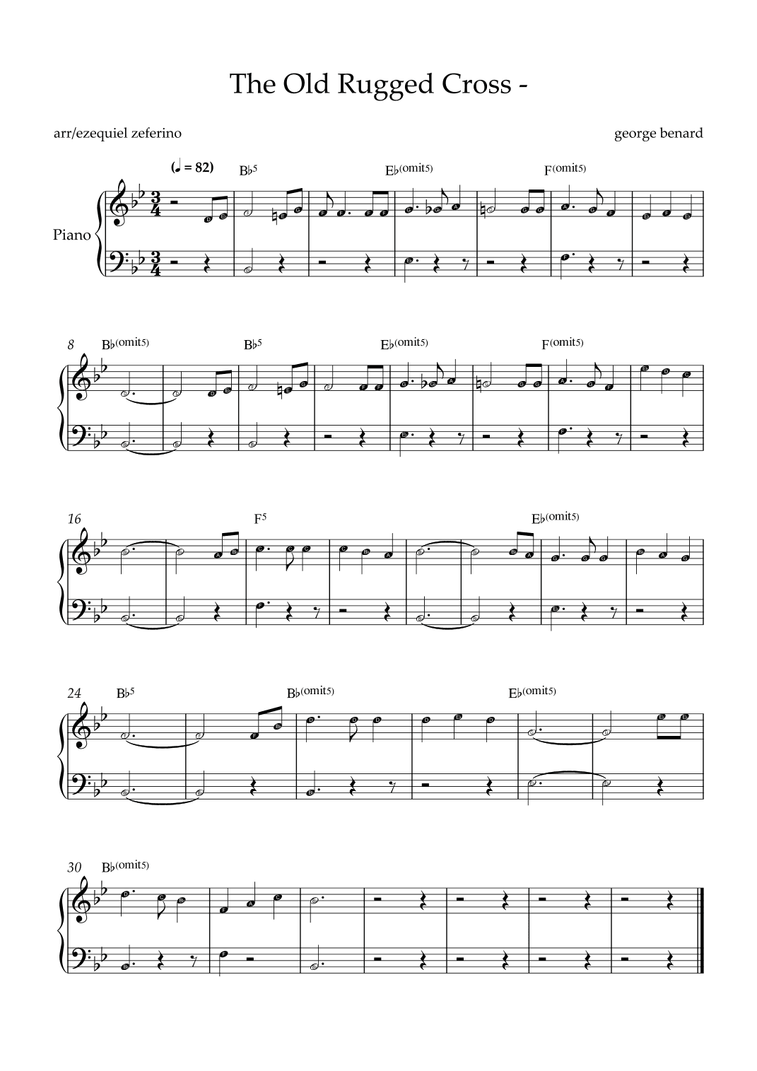 the old rugged cross (arr. by ezequiel)