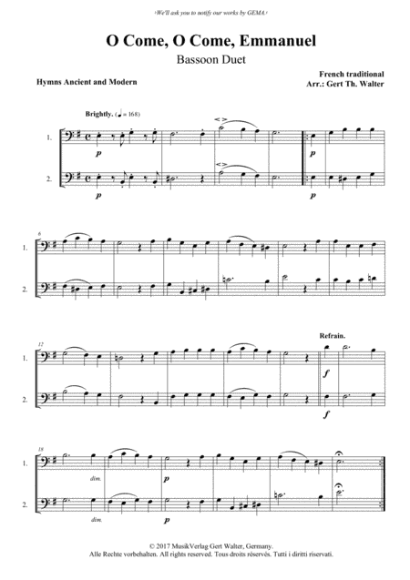 O Come, O Come, Emmanuel (arr. Gert Th. Walter)