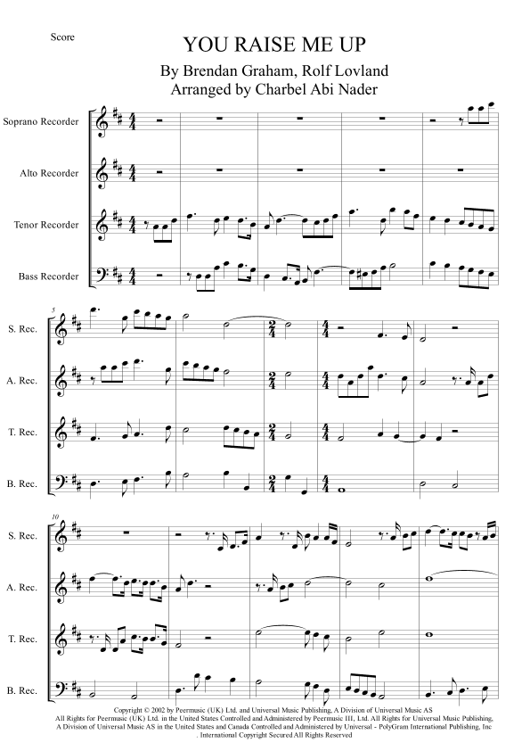 You Raise Me Up (arr. Charbel ABI NADER)