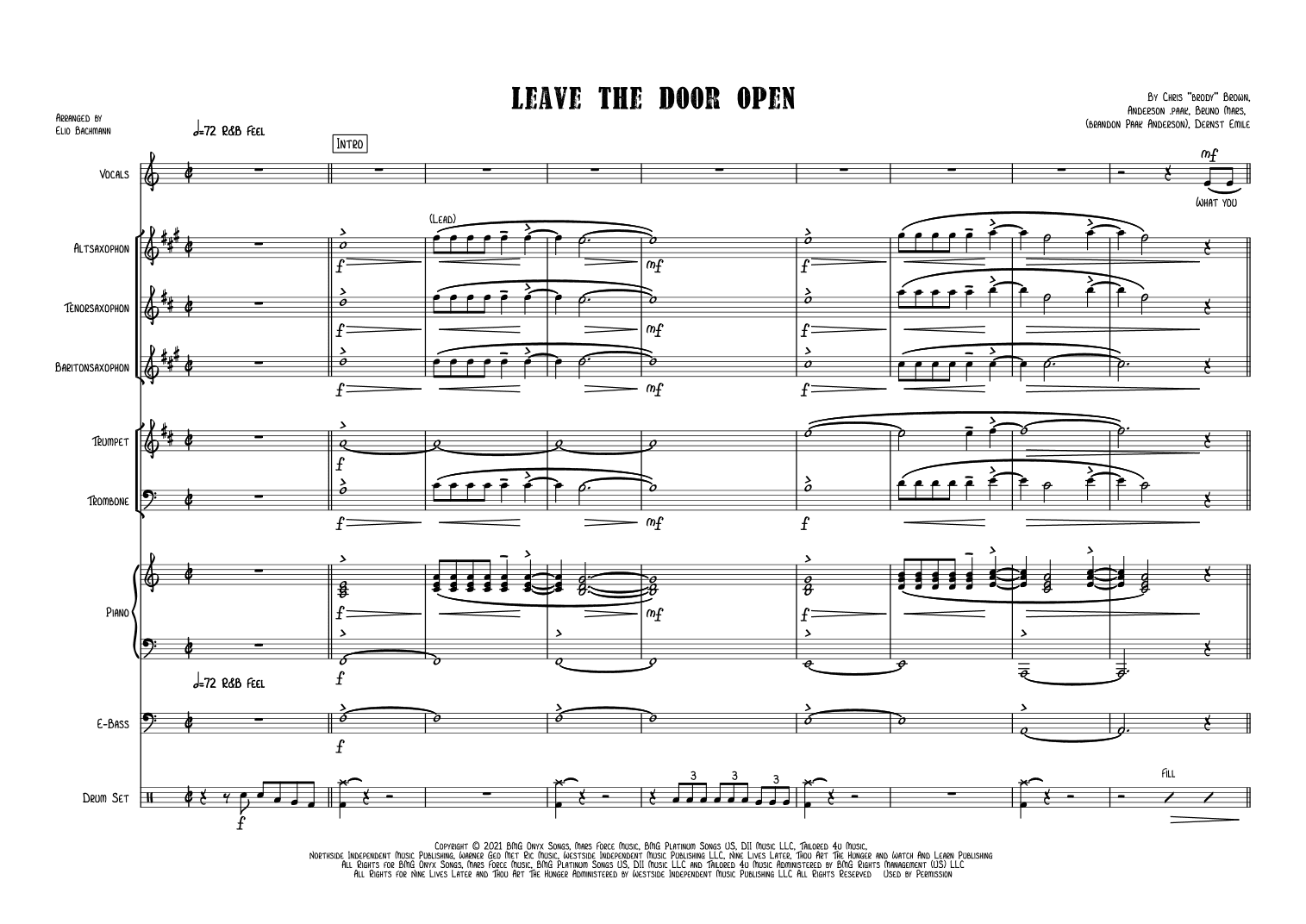 Leave The Door Open (arr. Elio Bachmann)