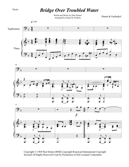 Bridge Over Troubled Water (arr. James M. Guthrie, ASCAP)