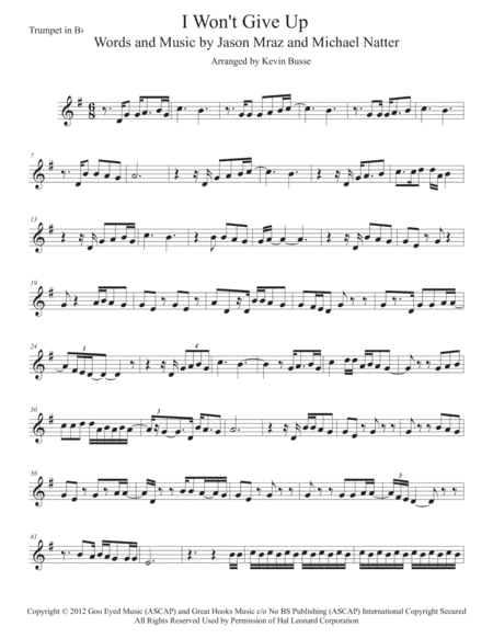 I Won't Give Up (arr. Kevin Busse)