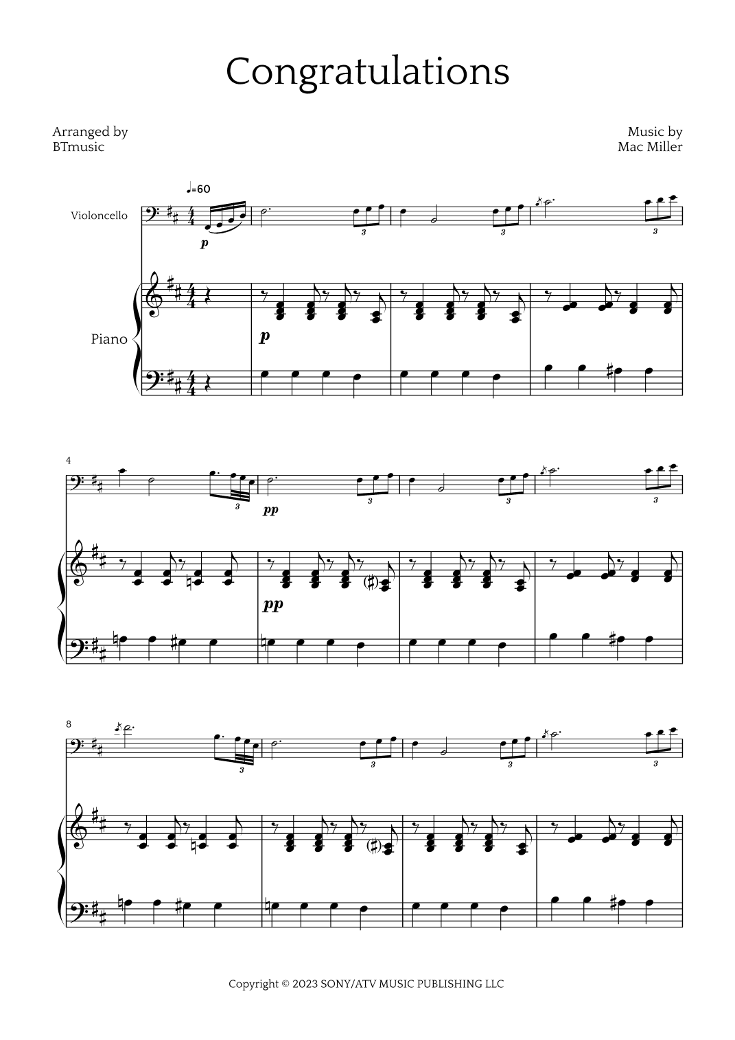 Congratulations (arr. BTmusic)