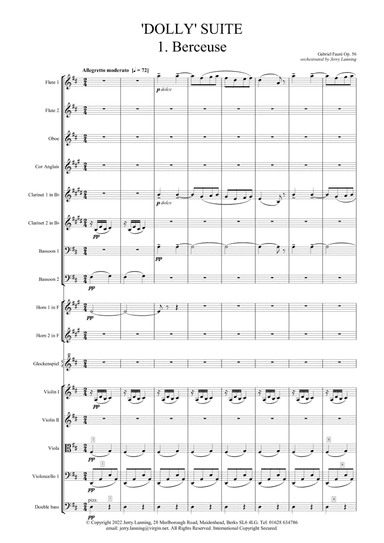 Faure 'Dolly' Suite for Chamber Orchestra - Full Score (arr. Jerry Lanning)